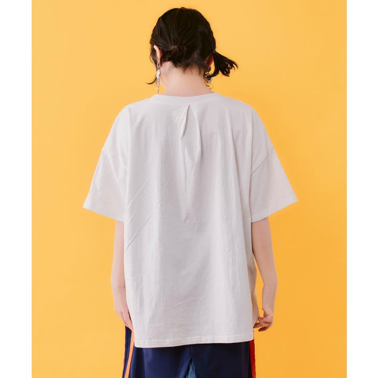 お昼寝ウサギinスカラーバーガー柄Tシャツ | ScoLar | 詳細画像5 