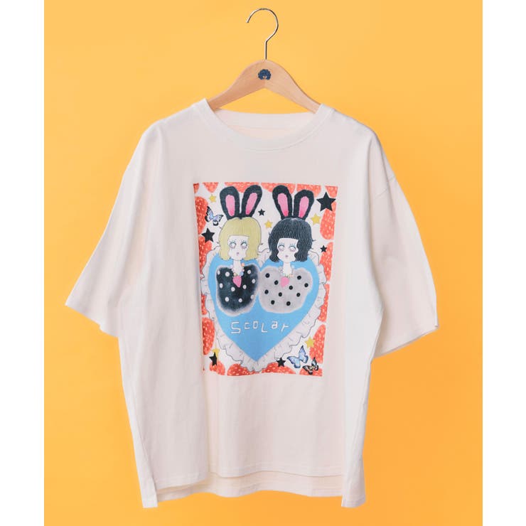 オフホワイト | 【イラスト募集】フラゴラ・ツインズ柄Tシャツ | ScoLar