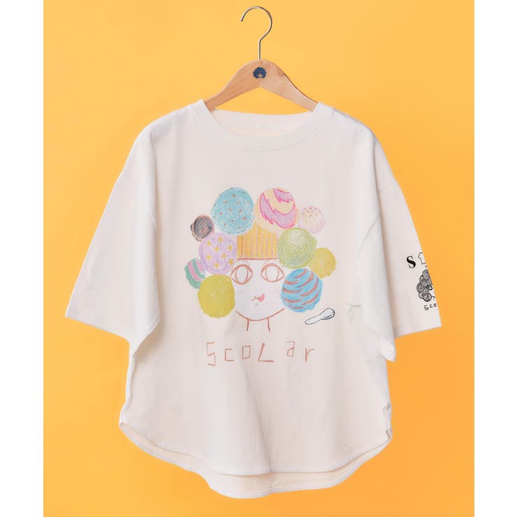 オフホワイト | 【イラスト募集】頭の中はアイスクリームでいっぱい柄Tシャツ | ScoLar