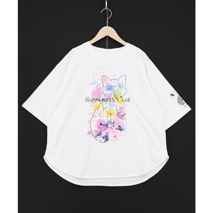 【イラスト募集】ハピネス・キャット柄Tシャツ | ScoLar | 詳細画像1 