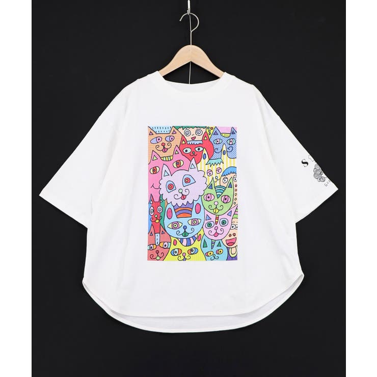 【イラスト募集】色いろなネコいっぱい柄Tシャツ | ScoLar | 詳細画像1 