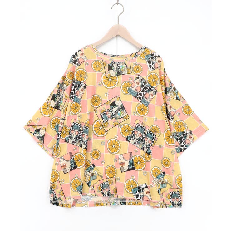 ピンク | 3柄展開 シアー天竺Tシャツ | ScoLar