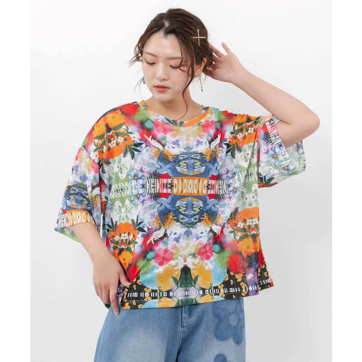 ブラック | 3柄展開 シアー天竺Tシャツ | ScoLar
