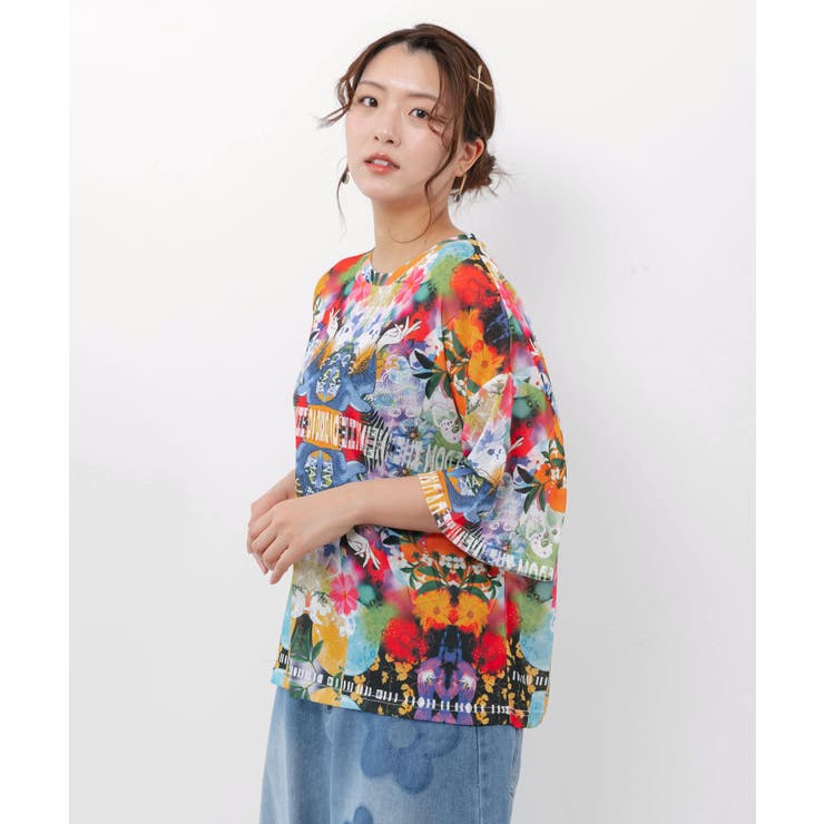 3柄展開 シアー天竺Tシャツ | ScoLar | 詳細画像3 