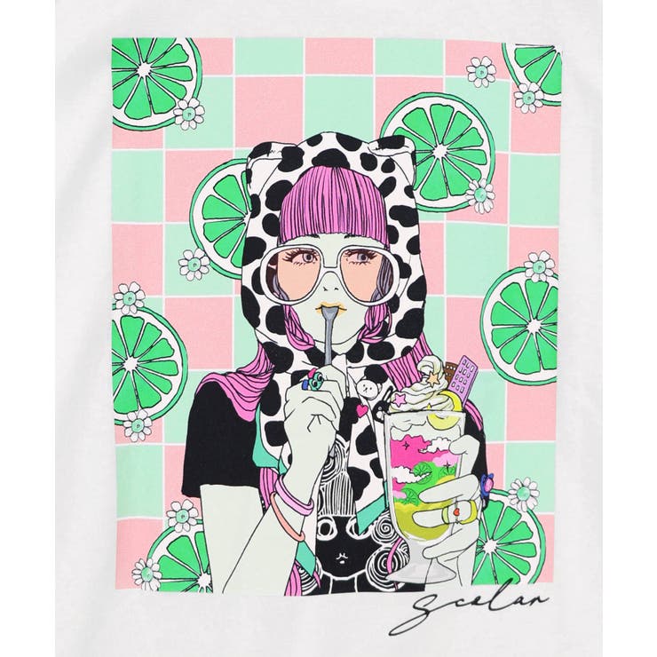 スカラーレモンガール柄 接触冷感Tシャツ | ScoLar | 詳細画像6 