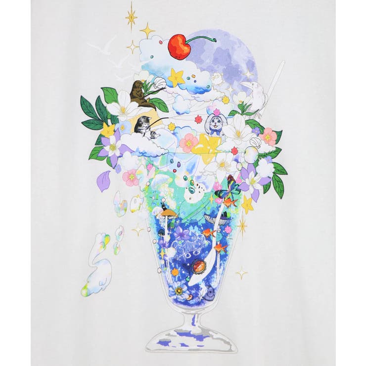 スカラー特製お月見パフェ柄 接触冷感Tシャツ | ScoLar | 詳細画像6 