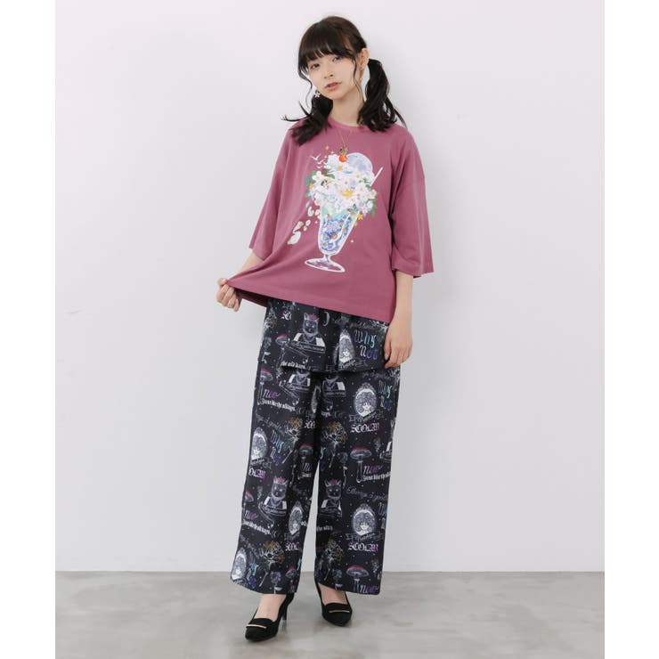 スカラー特製お月見パフェ柄 接触冷感Tシャツ | ScoLar | 詳細画像1 
