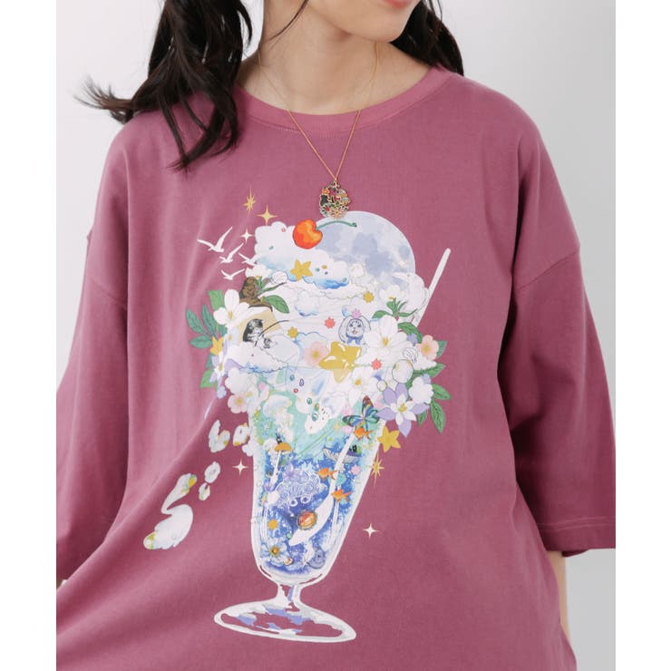 スカラー特製お月見パフェ柄 接触冷感Tシャツ | ScoLar | 詳細画像5 