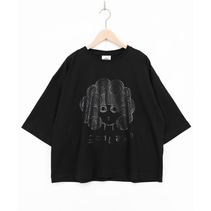 ブラック | オーロラ箔スカラーちゃん 接触冷感Tシャツ | ScoLar