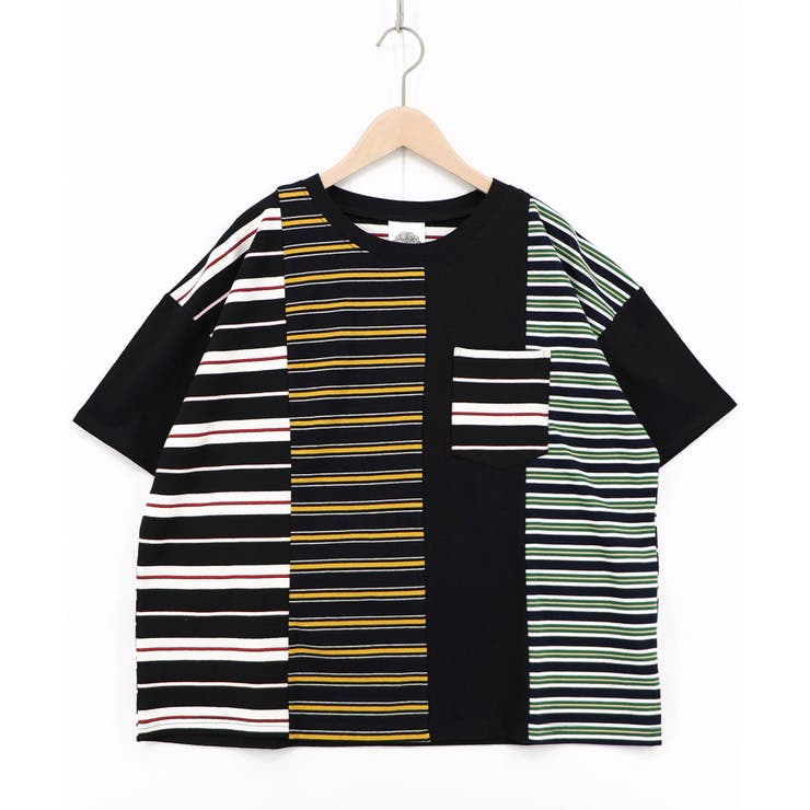 ブラック | ボーダー切替 スカラーちゃんバックプリントTシャツ | ScoLar