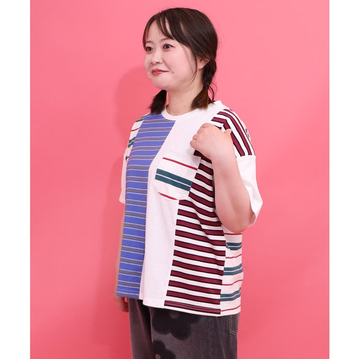 ボーダー切替 スカラーちゃんバックプリントTシャツ | ScoLar | 詳細画像2 