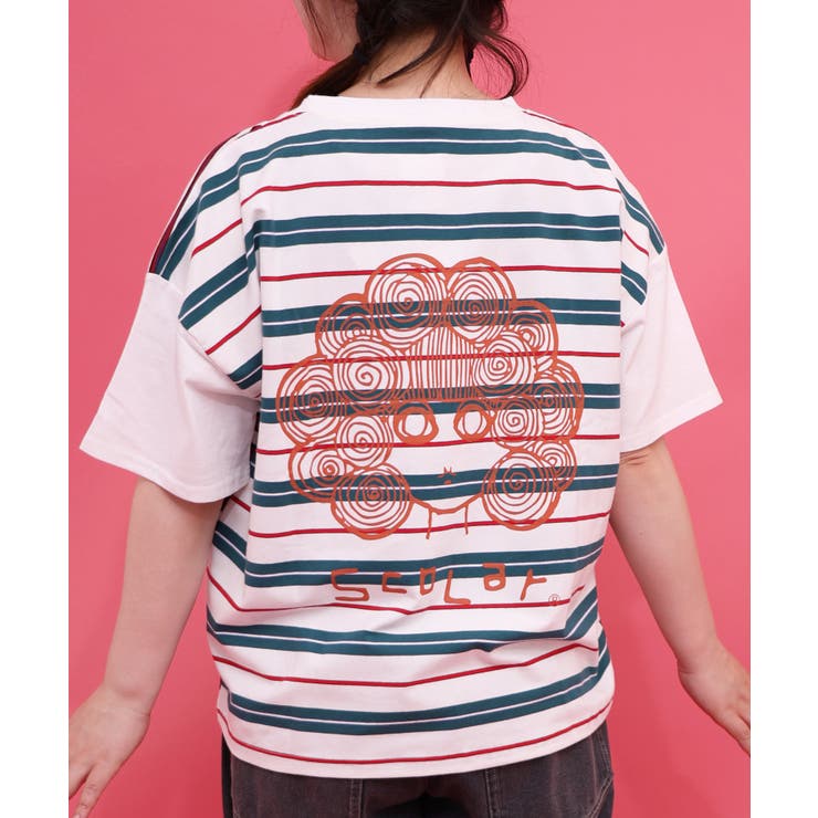 ボーダー切替 スカラーちゃんバックプリントTシャツ | ScoLar | 詳細画像4 