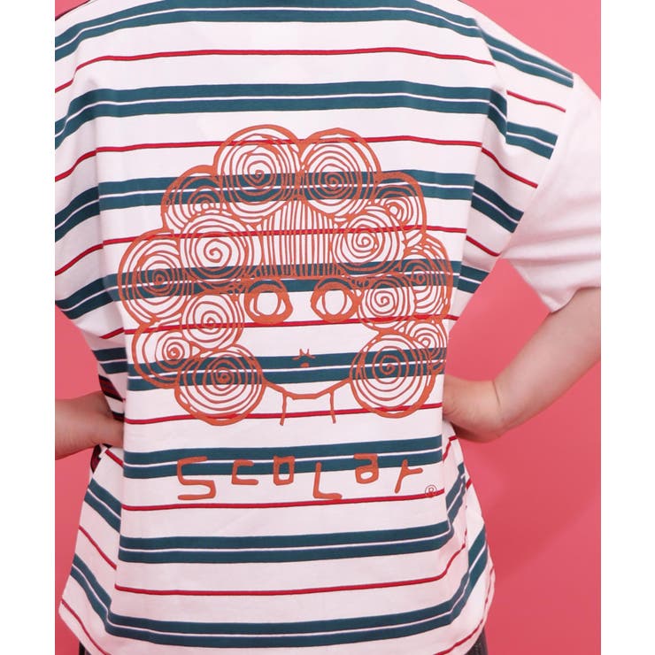 ボーダー切替 スカラーちゃんバックプリントTシャツ | ScoLar | 詳細画像5 
