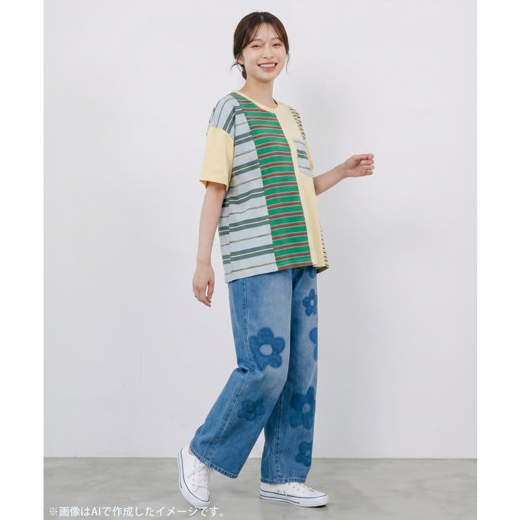 ボーダー切替 スカラーちゃんバックプリントTシャツ | ScoLar | 詳細画像7 