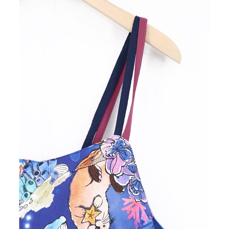 お花いっぱい水族館柄 キャミワンピース | ScoLar | 詳細画像9 