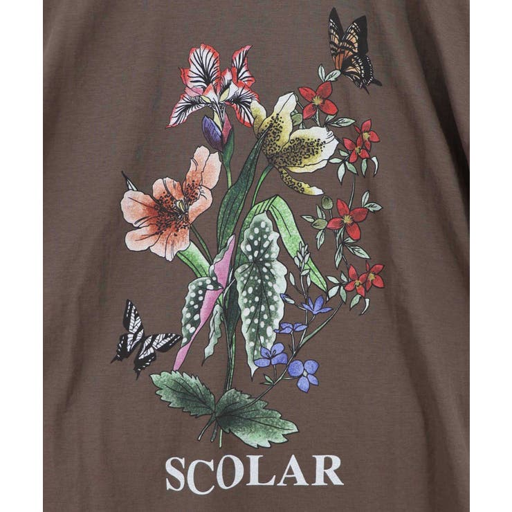 熱帯花柄 袖ギャザー入りTシャツ | ScoLar | 詳細画像12 