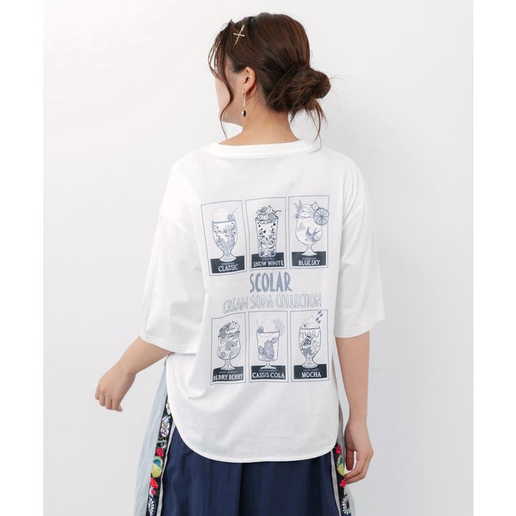 スカラークリームソーダコレクション柄Tシャツ | ScoLar | 詳細画像1 