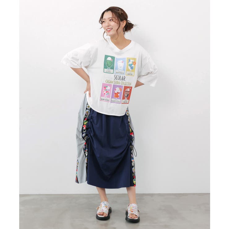 スカラークリームソーダコレクション柄Tシャツ | ScoLar | 詳細画像2 