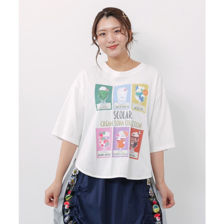 スカラークリームソーダコレクション柄Tシャツ | ScoLar | 詳細画像3 