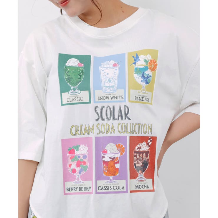 スカラークリームソーダコレクション柄Tシャツ | ScoLar | 詳細画像6 