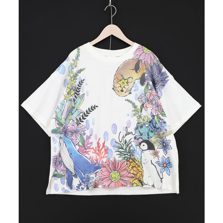 お花いっぱい水族館柄Tシャツ | ScoLar | 詳細画像6 