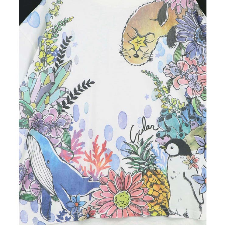 お花いっぱい水族館柄Tシャツ | ScoLar | 詳細画像7 