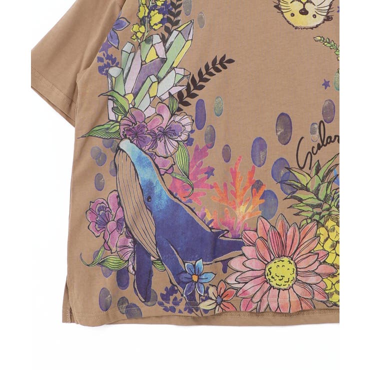 お花いっぱい水族館柄Tシャツ | ScoLar | 詳細画像13 