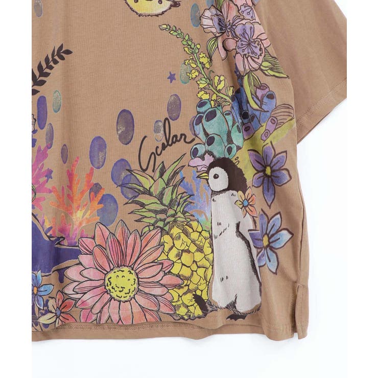お花いっぱい水族館柄Tシャツ | ScoLar | 詳細画像14 