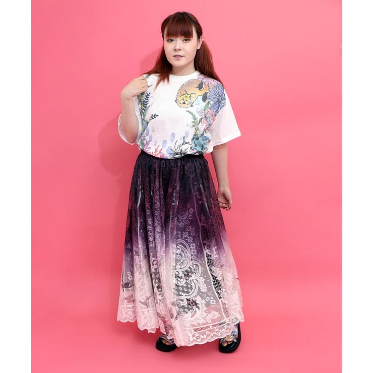 お花いっぱい水族館柄Tシャツ | ScoLar | 詳細画像1 
