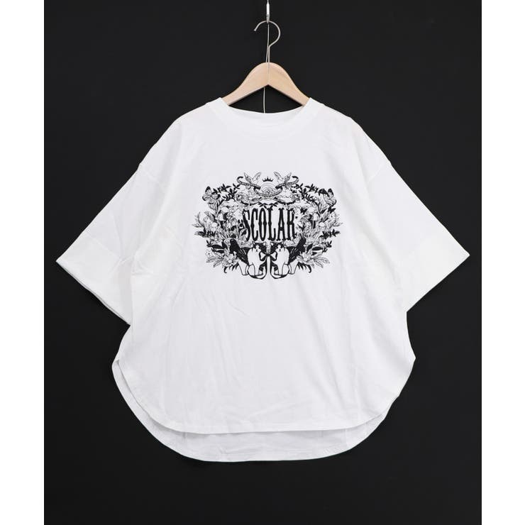 ロゴ＆ネコ 刺繍Tシャツ | ScoLar | 詳細画像6 