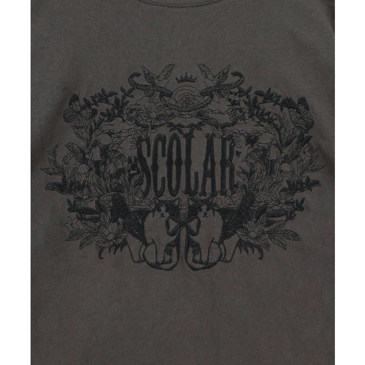 ロゴ＆ネコ 刺繍Tシャツ | ScoLar | 詳細画像8 