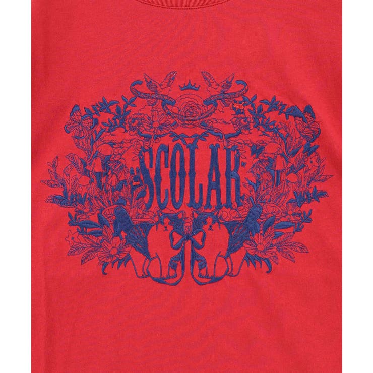 ロゴ＆ネコ 刺繍Tシャツ | ScoLar | 詳細画像9 