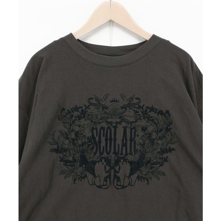 ロゴ＆ネコ 刺繍Tシャツ | ScoLar | 詳細画像10 
