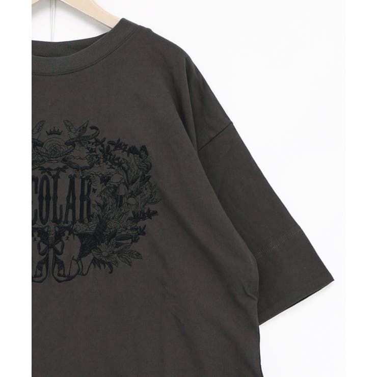 ロゴ＆ネコ 刺繍Tシャツ | ScoLar | 詳細画像11 