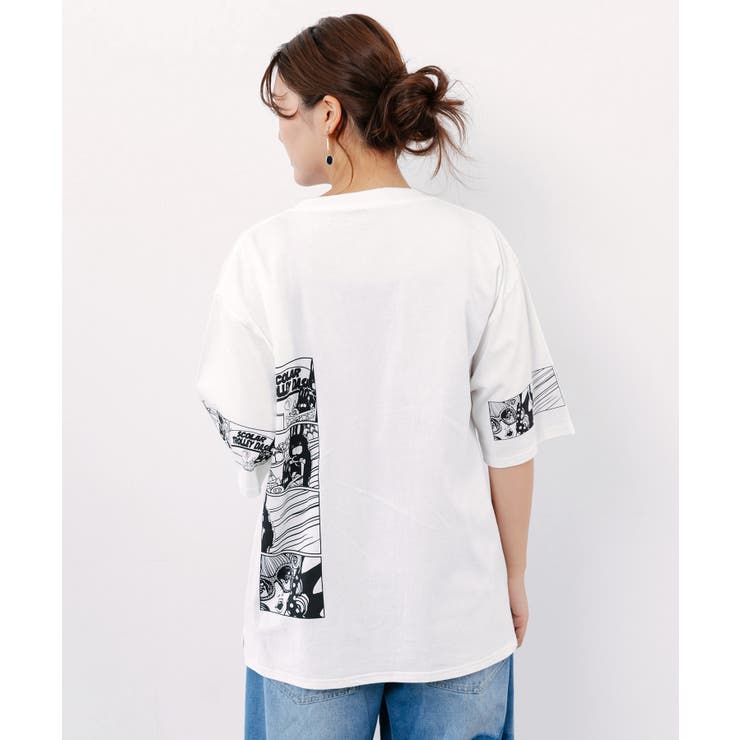 びっくりガール柄 四コマ風Tシャツ | ScoLar | 詳細画像3 