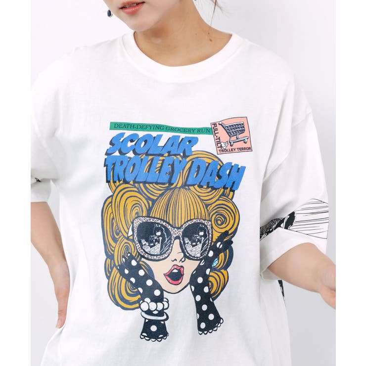 びっくりガール柄 四コマ風Tシャツ | ScoLar | 詳細画像5 