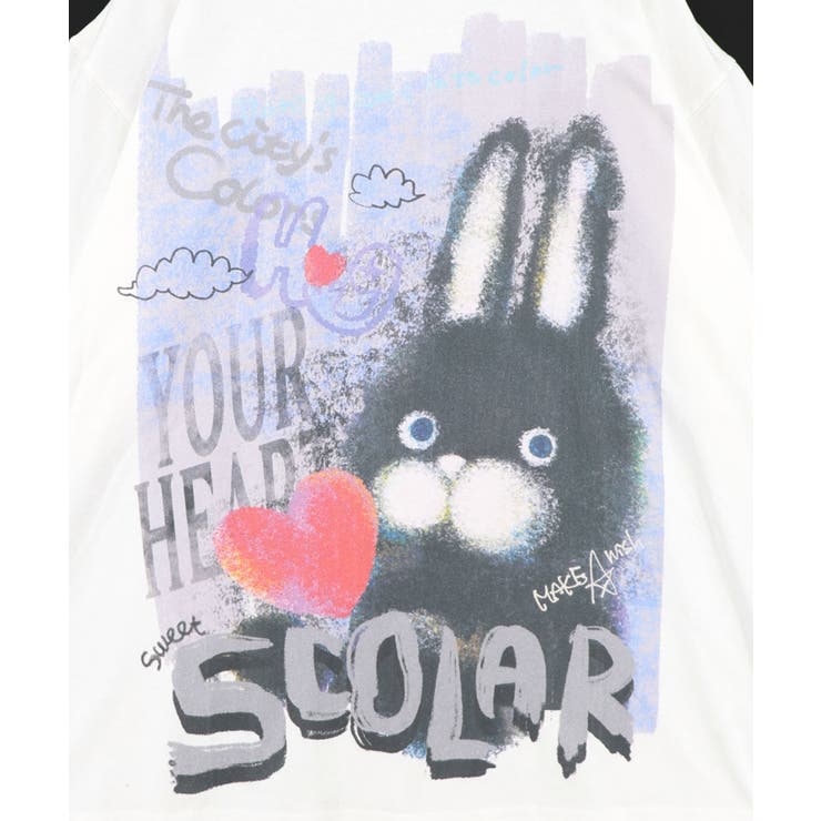 もこもこラビル柄Tシャツ | ScoLar | 詳細画像9 
