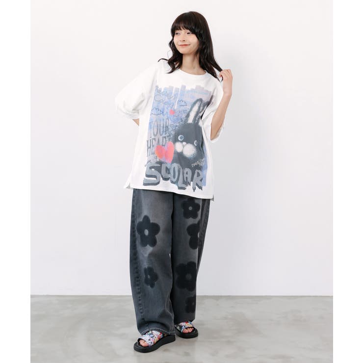 もこもこラビル柄Tシャツ | ScoLar | 詳細画像1 