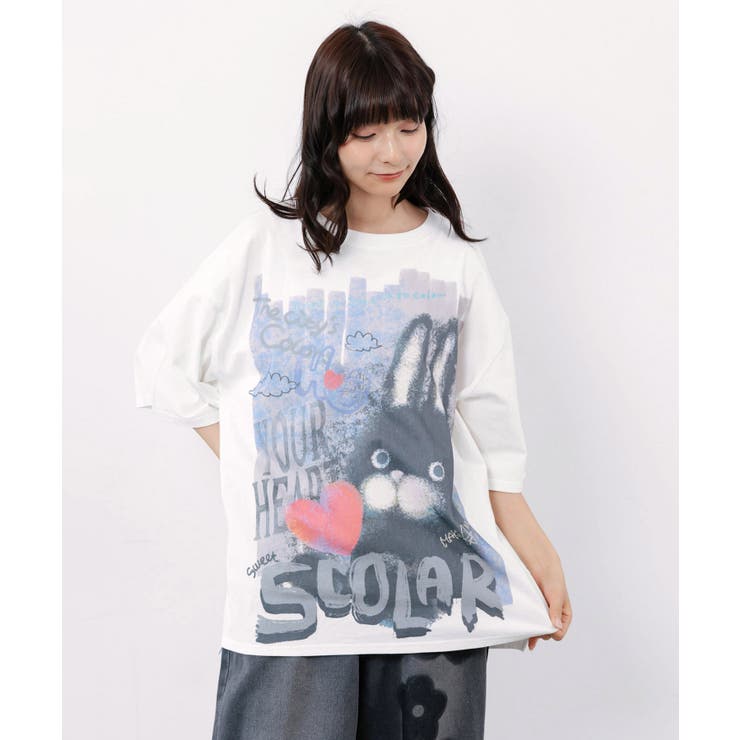 もこもこラビル柄Tシャツ | ScoLar | 詳細画像2 