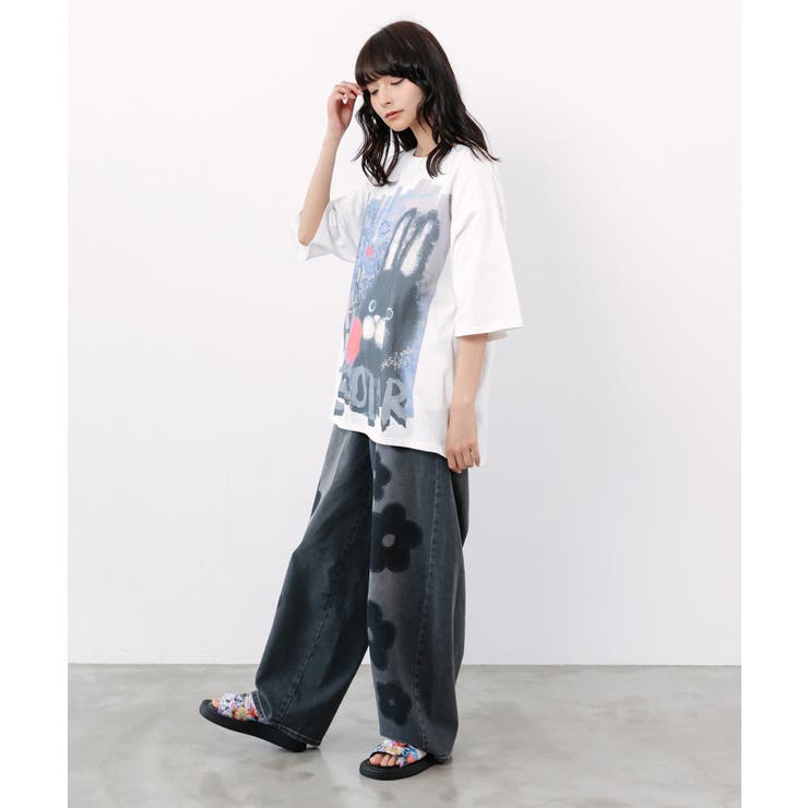 もこもこラビル柄Tシャツ | ScoLar | 詳細画像5 