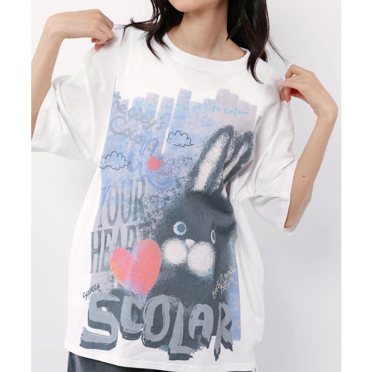 もこもこラビル柄Tシャツ | ScoLar | 詳細画像7 