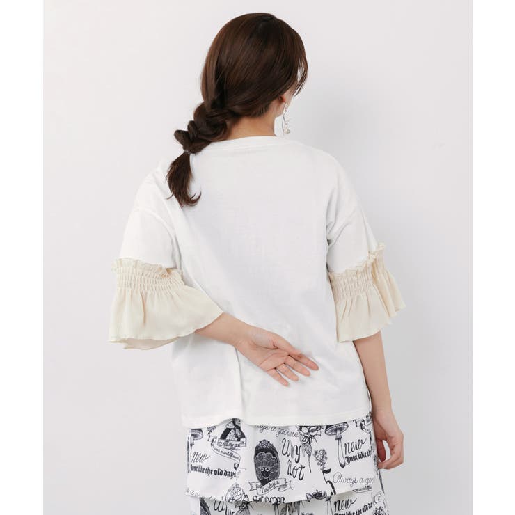 フリル袖付き ポップロゴTシャツ | ScoLar | 詳細画像4 