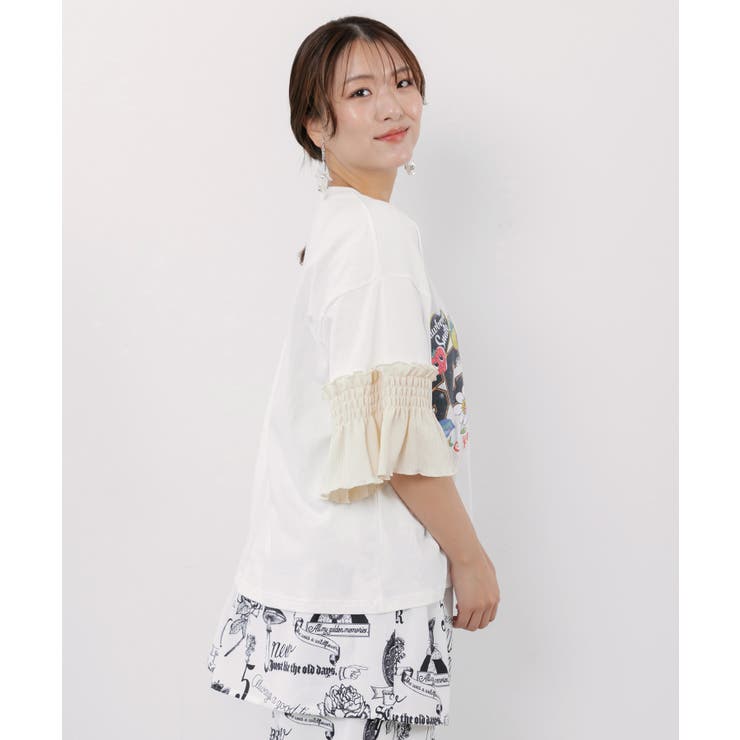 フリル袖付き ポップロゴTシャツ | ScoLar | 詳細画像5 