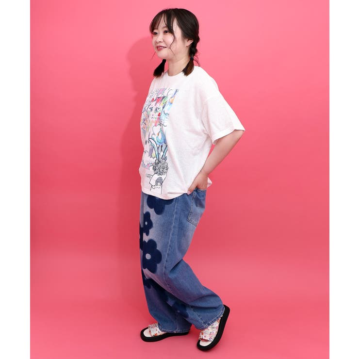 画家スカラーちゃん ネコ柄Tシャツ | ScoLar | 詳細画像2 