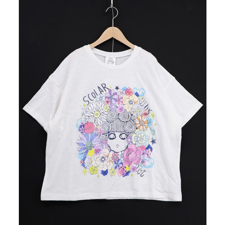 お花に埋もれるスカラーちゃん ジャガードTシャツ | ScoLar | 詳細画像4 