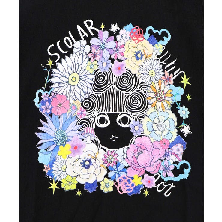 お花に埋もれるスカラーちゃん ジャガードTシャツ | ScoLar | 詳細画像6 