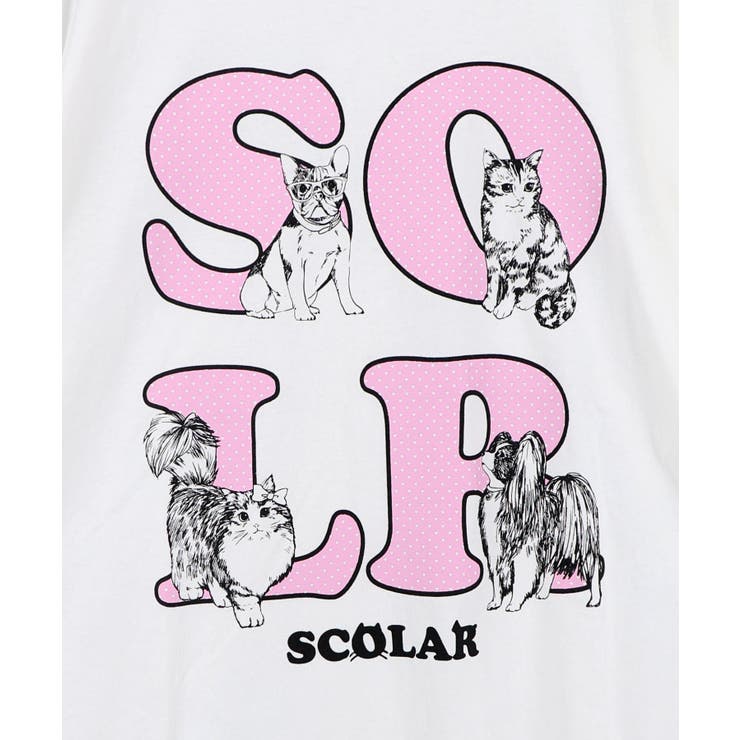 ドットスカラー わんにゃん柄Tシャツ | ScoLar | 詳細画像9 
