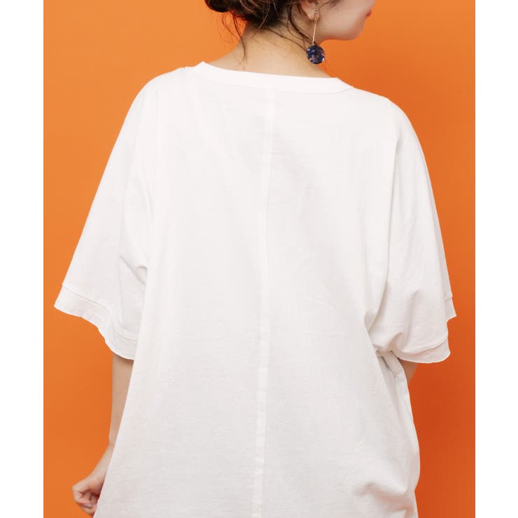 リボン付き もふもふハチワレネコ柄Tシャツ | ScoLar | 詳細画像7 