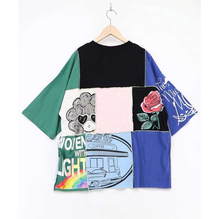 配色パッチワーク風切替Tシャツ | ScoLar | 詳細画像11 