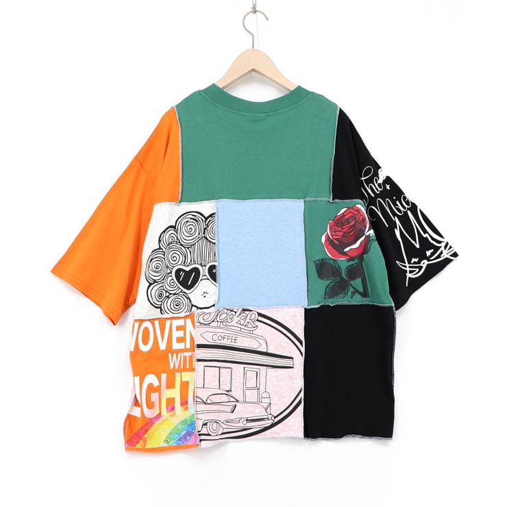 配色パッチワーク風切替Tシャツ | ScoLar | 詳細画像13 